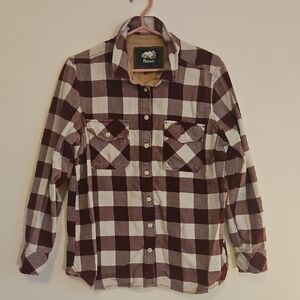 Roots Men's Maroon & White Plaid Button-Down Shirt